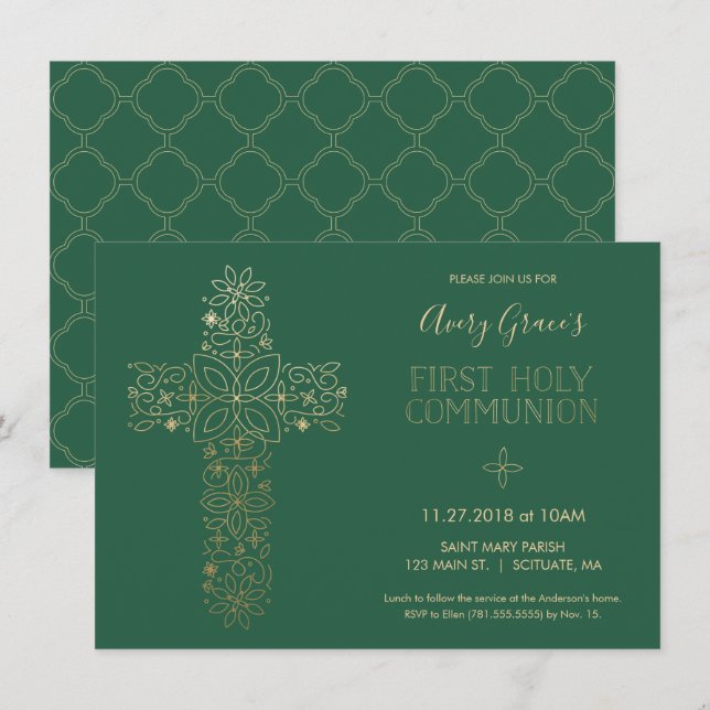 Première Invitation à la Communion, Invitation de  (Devant / Derrière)