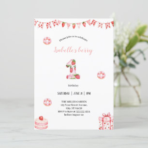 première invitation à l'anniversaire de la fraise