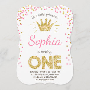 Première invitation à l'anniversaire Princesse Gol