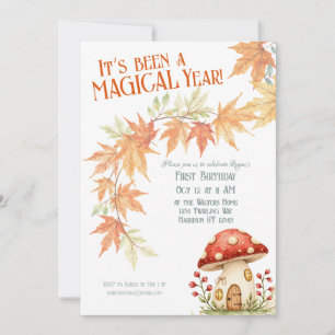Première invitation d'anniversaire champignon magi