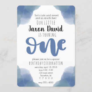 Première invitation d'anniversaire d'aquarelle