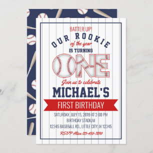 Première Invitation d'anniversaire de baseball
