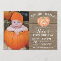 Première invitation d'anniversaire de citrouille