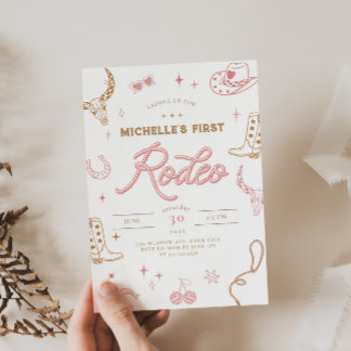 Première invitation d'anniversaire de rodéo pour l