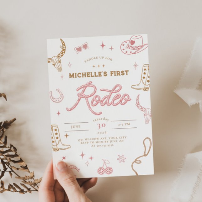 Première invitation d'anniversaire de rodéo pour l (Créateur téléchargé)