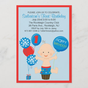 Première invitation d'anniversaire du Garçon de Br