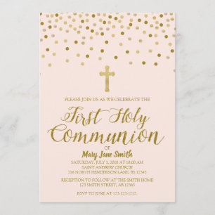 Première Invitation de la Communion, rose et or