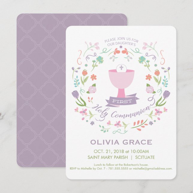 Première Invitation de la Sainte Communion, Invita (Devant / Derrière)