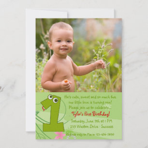 Première invitation de photo d'anniversaire