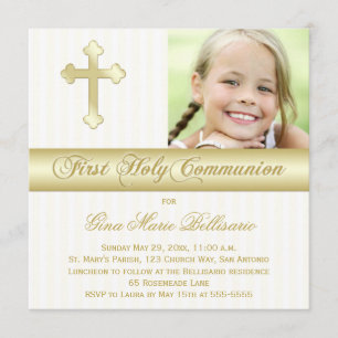 Première invitation de photo de sainte communion