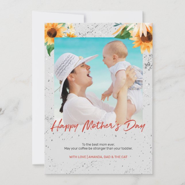 Première maman Joyeux Fête des Mères Carte photo f (Devant)