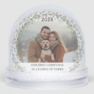 Première Noël nouvelle famille de photo de chiot d
