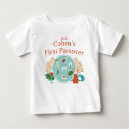 Première Pâque du bébé Nom du garçon Année T-shirt