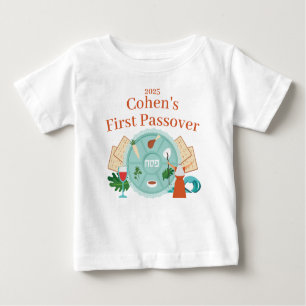 Première Pâque du bébé Nom du garçon Année T-shirt