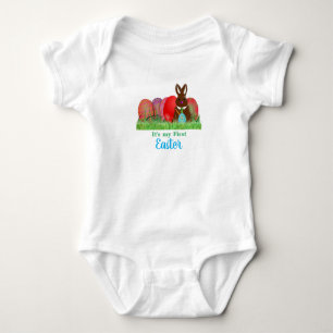 Première Pâques avec Body Bébé Œufs et Lapin