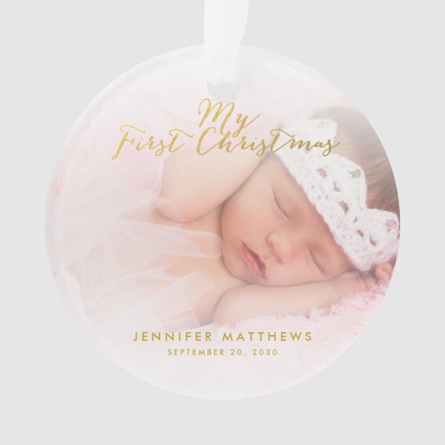 Première photo de Noël de bébé de manuscrit fait (devant)