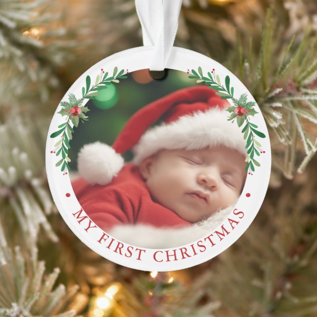Première photo de Noël de l'élégant bébé floral (Arbre)