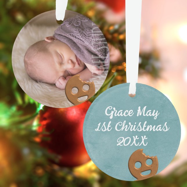 Première photo de Noël de l'homme en pain d'épice  (Just add your little cookie's photo and add their name on the reverse)
