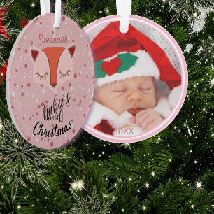 Première photo de Noël de Renard rose Woodland