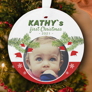 Première photo de Noël du bébé Pin de chapeau du P