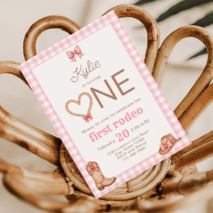 Première Rodéo rose 1er Invitation anniversaire