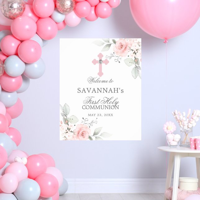 Première Sainte Communion Affiche de bienvenue Ros (Créateur téléchargé)