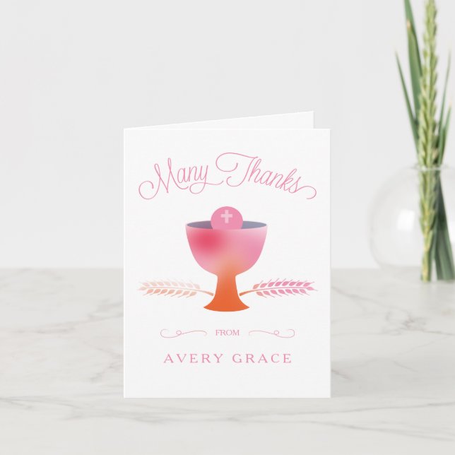 Première Sainte Communion Carte de remerciements - (Devant)