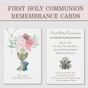 Première Sainte Communion élégante Commémoration S
