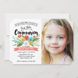 Première Sainte Communion Floral | Cartes de Photo