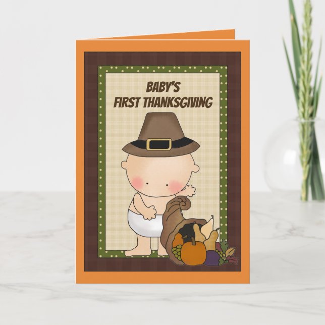 Première Thanksgiving de bébé ajouter la carte de  (Devant)