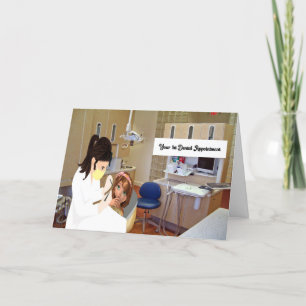 Première visite à la carte jeune fille dentiste