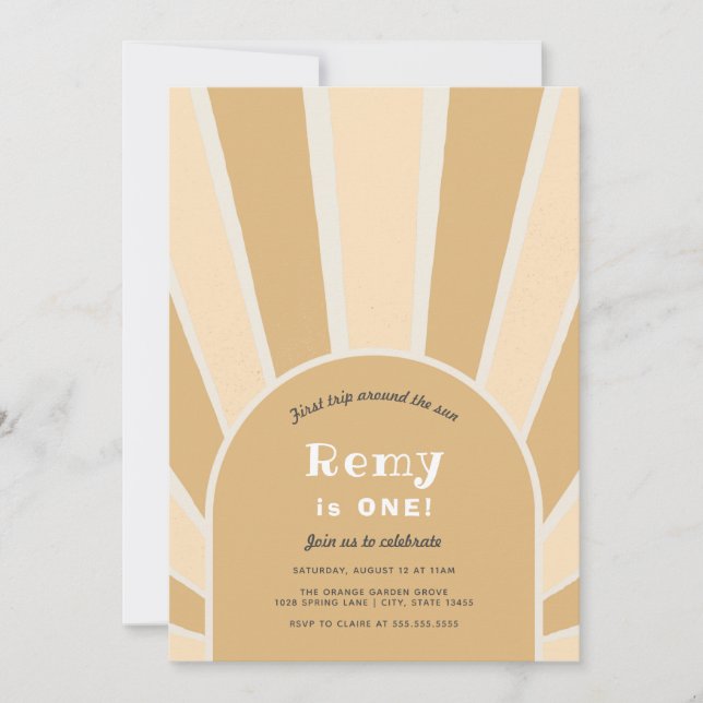 Première visite autour du soleil Invitation d'anni (Devant)