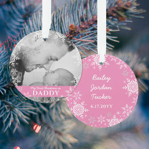 Premières flocs de neige de Noël de papa Photo fil