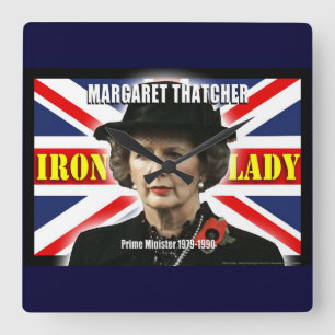 Premierminister Margaret Thatchers Quadratische Wanduhr