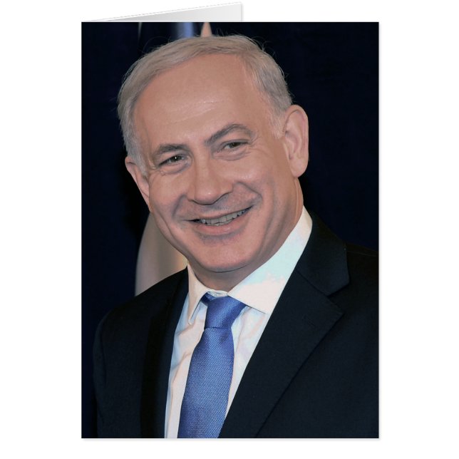 Premierminister Netanyahu u. Israels Emblem (Vorne)