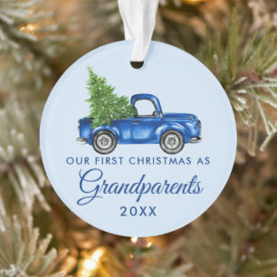 Premiers grands-parents de Noël Camion bleu Vinta
