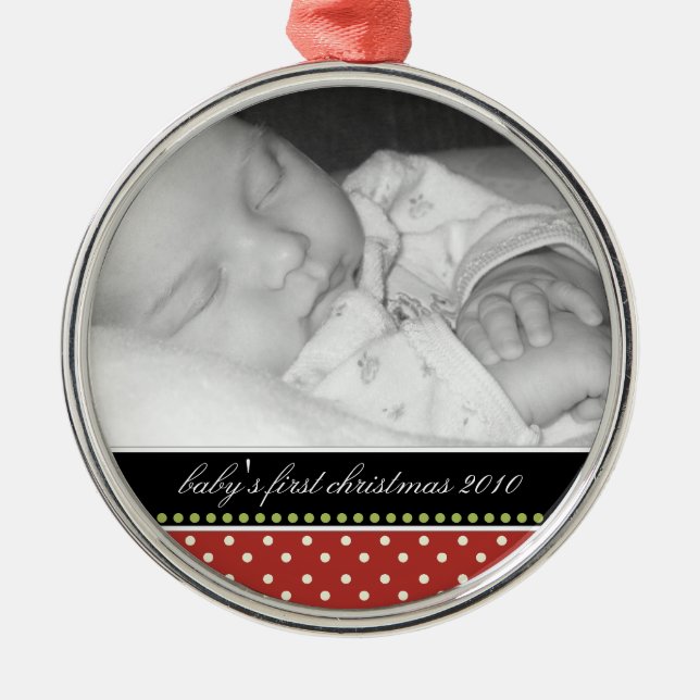 Premiers ornements de souvenir de Noël du bébé (Devant)