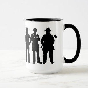 Premiers répondants Silhouettes Nom Mug