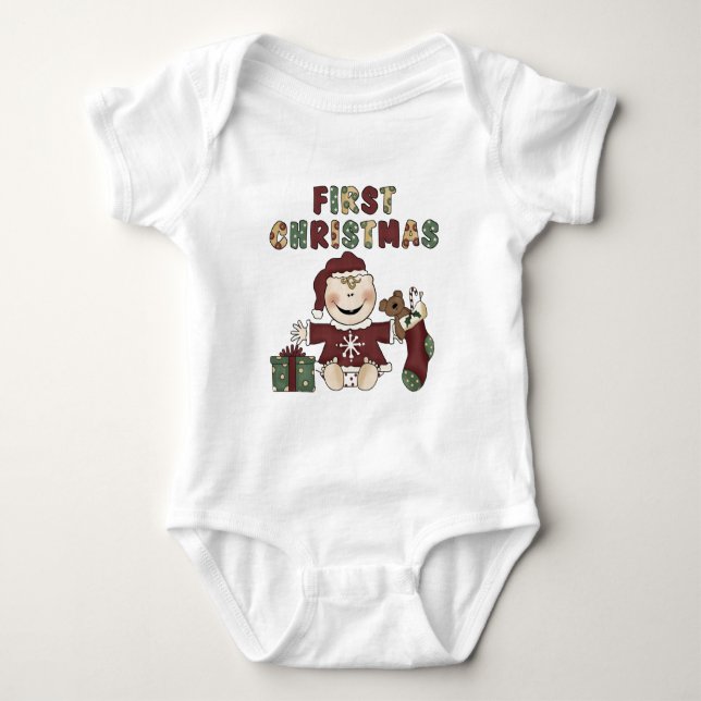 Premiers T-shirts et cadeaux pour filles de Noël (Devant)