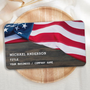 Premium American Flag Rustic Wood Patriotic Visitenkarte