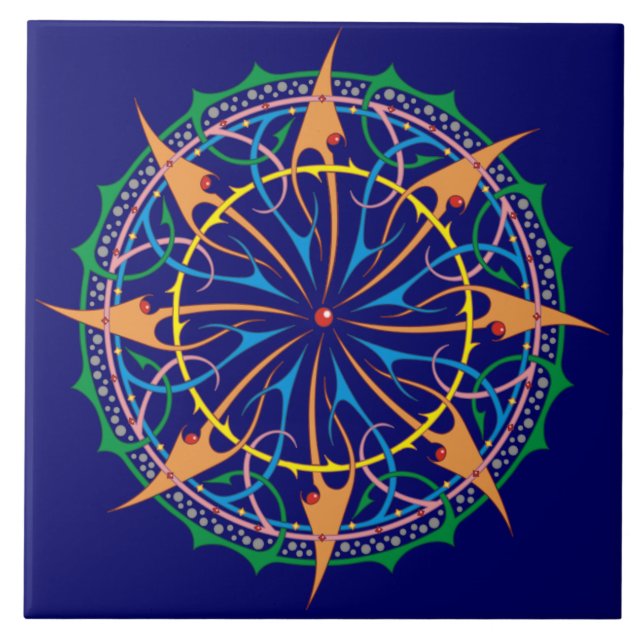 Premium Artistic Oceanic Spiral Design Fliese (Vorderseite)