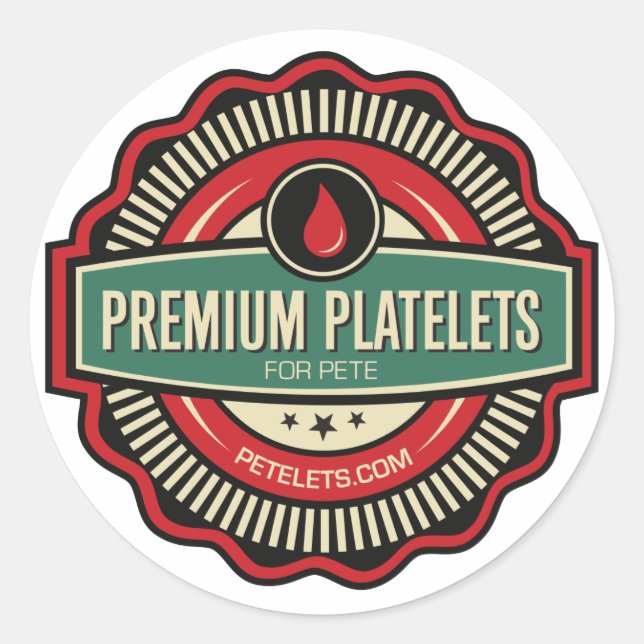 Premium-Aufkleber für Platelets — Set von 6 Runder Aufkleber (Vorderseite)
