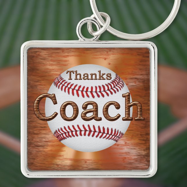 Premium Baseball Keychains GRUNGE "Danke Coach" Schlüsselanhänger (Personalized, baseball coach appreciation gifts. Baseball keychains. Inexpensive baseball coach gift)