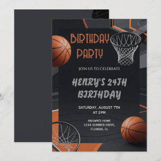 Premium Basketball Birthday Invitation Einladung