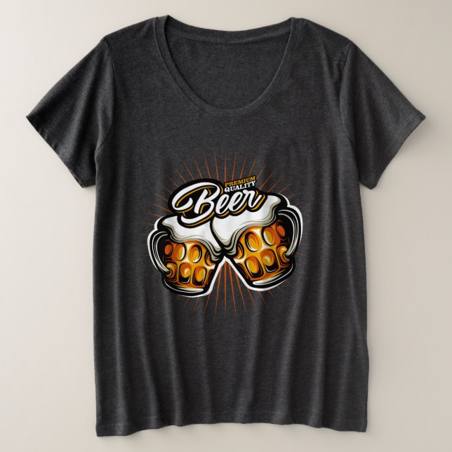 Premium-Bier Große Größe T-Shirt (Design vorne)