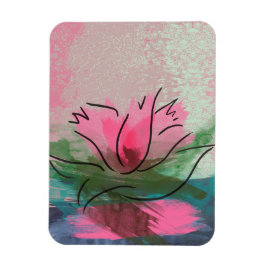 Premium-Bild, rosa Blume Magnet