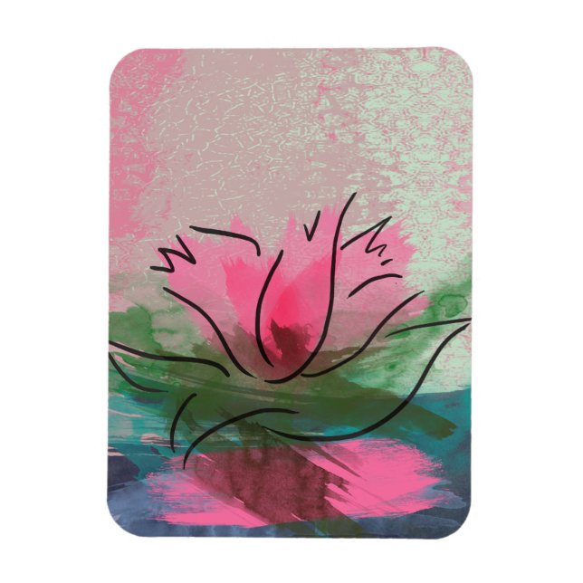 Premium-Bild, rosa Blume Magnet (Vertikal)