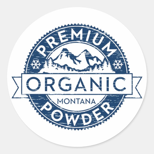 Premium Bio Montana Pulver Runder Aufkleber (Vorderseite)
