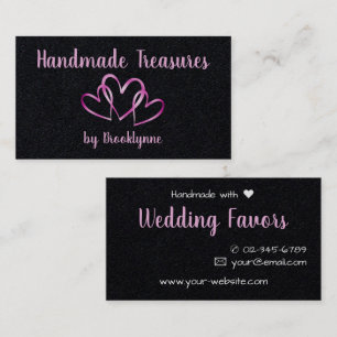 Premium Black 3 Pink Hearmade with Liebe Visitenkarte