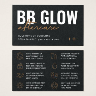 Premium Black BB Glow Facial Instruction Card